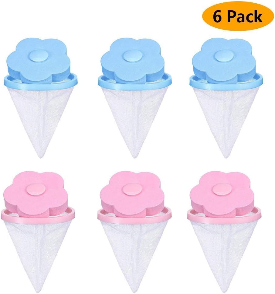 JClover Laundry Bag with Reusable Washing Machine Floating Lint Mesh Bag Portable Washer Lint Catcher, Hair Filter Net Pouch, Washer Hair Catcher, Washing Machine Lint Trap for Household Tool