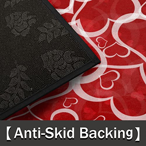 Cfpolar Red Love Heart Half Round Doormat Half Circle Rug Non-Slip Semi Circle Area Rugs Durable Washable Indoor Entrance Half Circle Bath Mat For Indoor Entrance Bathroom Bedroom Home 36X24In #TOP3