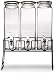 Circleware 69106 Triple XL Tall Yorkshire Beverage Drink Dispensers Lids and Black Metal Stand, 2.3 L, Clear