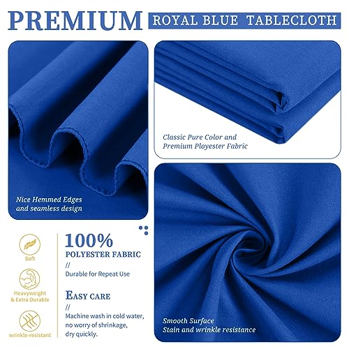 Nappes rondes lavables en polyester bleu roi pour protéger vos tables - 5