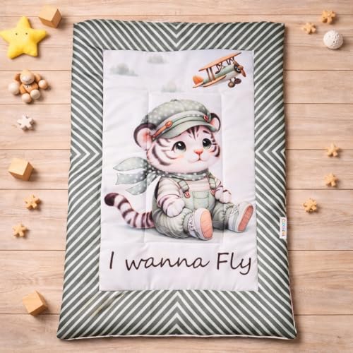 Image of FRIDO New Born Baby Godadi Pack of 5 Combo Set Soft Cotton Baby godi| Godari | Baby Bed | Crib Sheet | Cartoon Mat Godadi | Bedding Set | Multicolor(Set of 5) (Green)