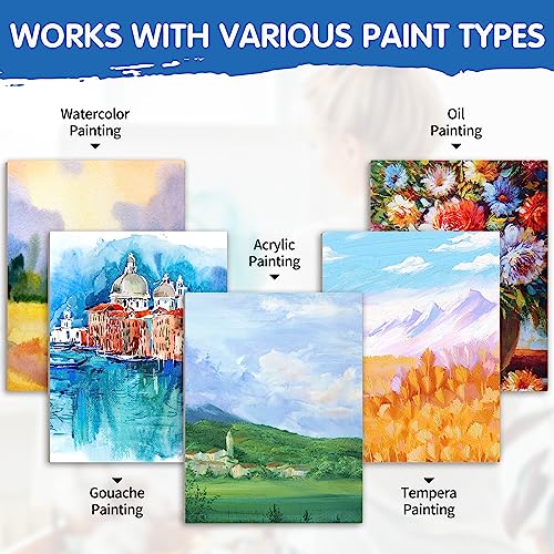 Image of FIXSMITH Stretched White Blank Canvas - 18x24 Inch, 4 Pack,Primed Large Canvas,100% Cotton,5 /8 Inch Profile of Super Value Pack for Acrylics,Oils & Other Painting Media