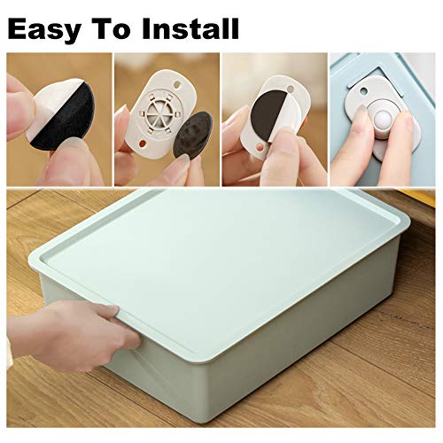 Set of 16 Pcs Small Castor Wheels Mini Wheels Cute DIY Mini Casters Adhesive Plastic Castor Stick On Castors for Plastic Storage Bins Container Small Furniture Trash Can Box Moving Wheels