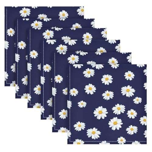 Servilletas de tela Daisy Flower set x6 20x20 in miniatura 2