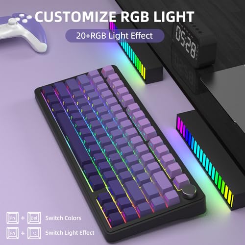 AJAZZ x ATTACK SHARK X85 Gasket Mechanical Keyboard,75% Wireless Gaming Keyboard with Knob,5-Layer Padding,PBT Side-Printed Keycap,BT5.1/2.4Ghz/USB-C Wired,Hot-Swap Linear Switch,RGB,NKRO,for PC,MAC - Image 7