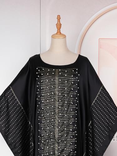 Image of HD African Dresses for Women Fashion Beading Rhinestone Kaftan Maxi Dress