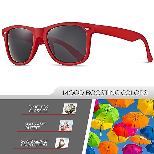 Image of Retro Rewind Polarized Sunglasses for Women Men - UV400 Classic Square Vintage Shades Trendy Unisex Sun Glasses