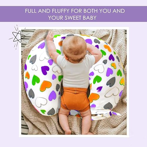 Image of VParents Multipurpose Baby Feeding Nursing Cum Maternity Pillow for New Born Cotton, Recommended for Maternity, Nursing, Medical Daisy (Purple) 110251