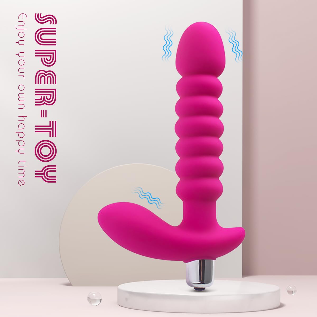Masturbatori, vibratori, massaggiatori, massaggiatori wireless in silicone, plug anali (rosa)