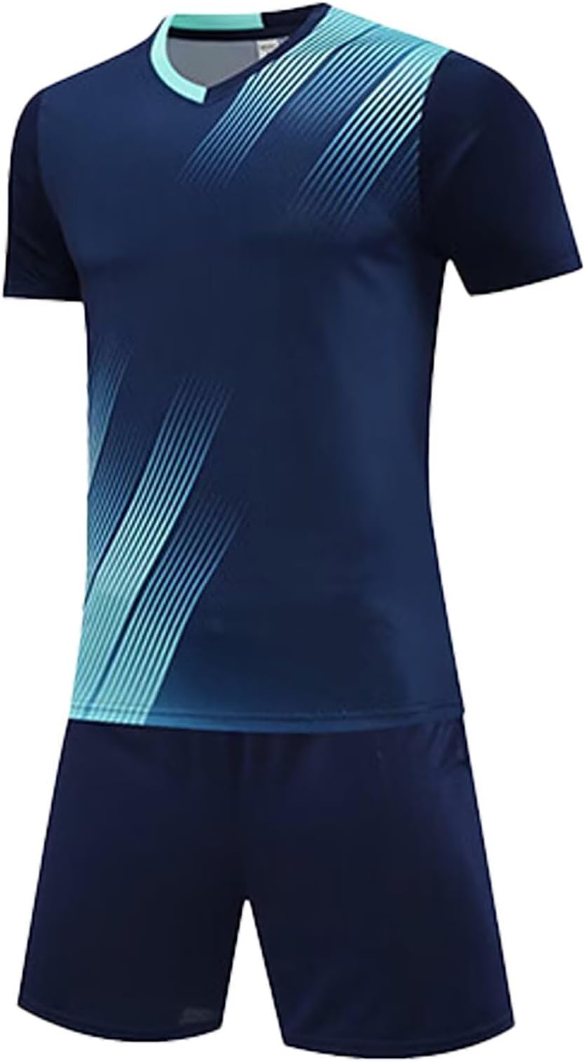 – Kids Boys Football Kit Children Soccer Jersery Set Gym Shorts and T-shirt Sets Sports Outfit for kids Age 5-13 Years