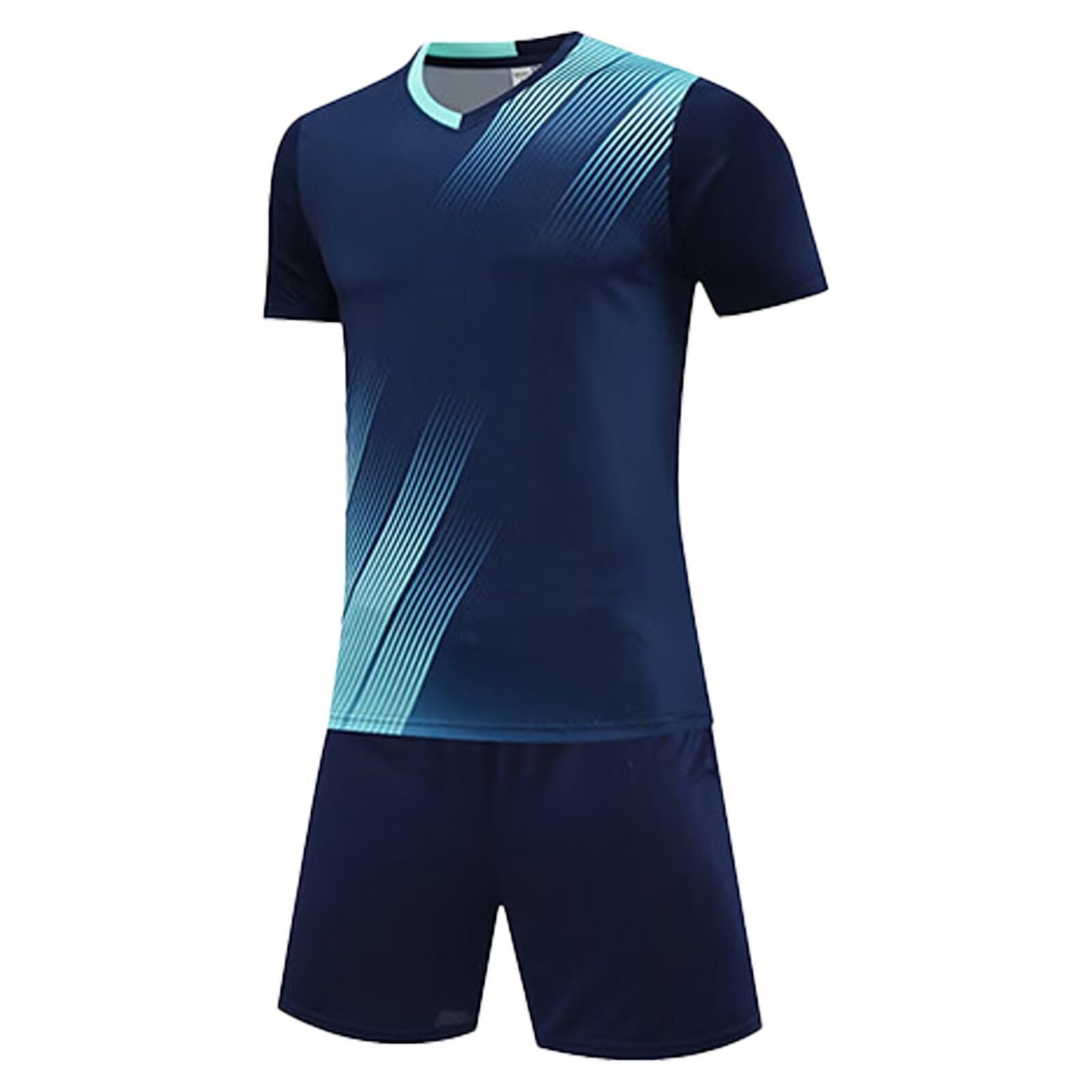 – Kids Boys Football Kit Children Soccer Jersery Set Gym Shorts and T-shirt Sets Sports Outfit for kids Age 5-13 Years
