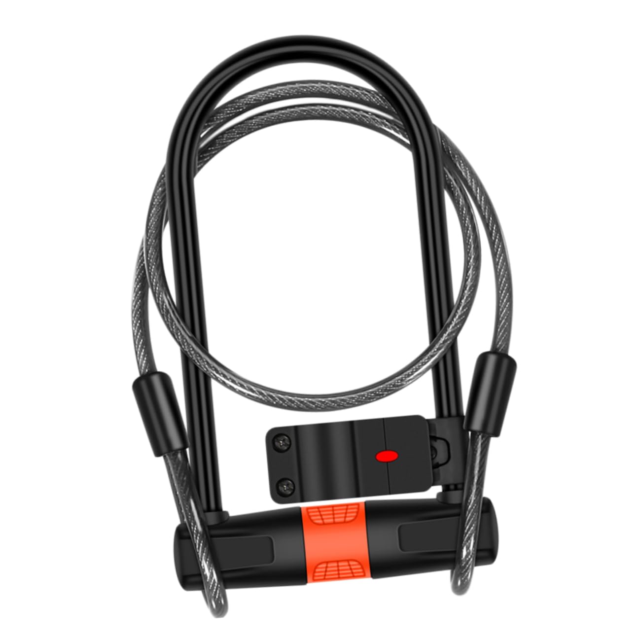 YARNOW Lucchetto Catena Antifurto per Bici Forma di U Cavo in Acciaio Legato Chiave Accessori per Mountain Bike Moto Biciclette Elettriche Nero Arancione