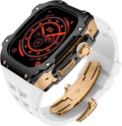 Kit modification Apple Watch Ultra boîtier acier et bracelet caoutchouc
