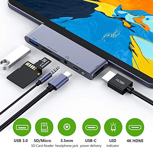 USB C Hub for iPad Pro 2018, USB Type-C to 4K HDMI Adapter