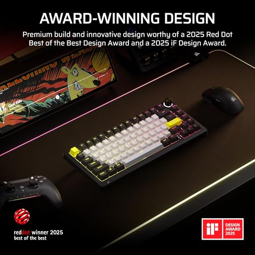 Image of Corsair MAKR PRO 75 Hall Effect DIY Wired Magnetic Mechanical Gaming Keyboard - 75% Layout, MGX Hyperdrive Switches, Dual Actuation, Rapid Trigger, FlashTap SOCD, 8,000Hz, US Layout - Black