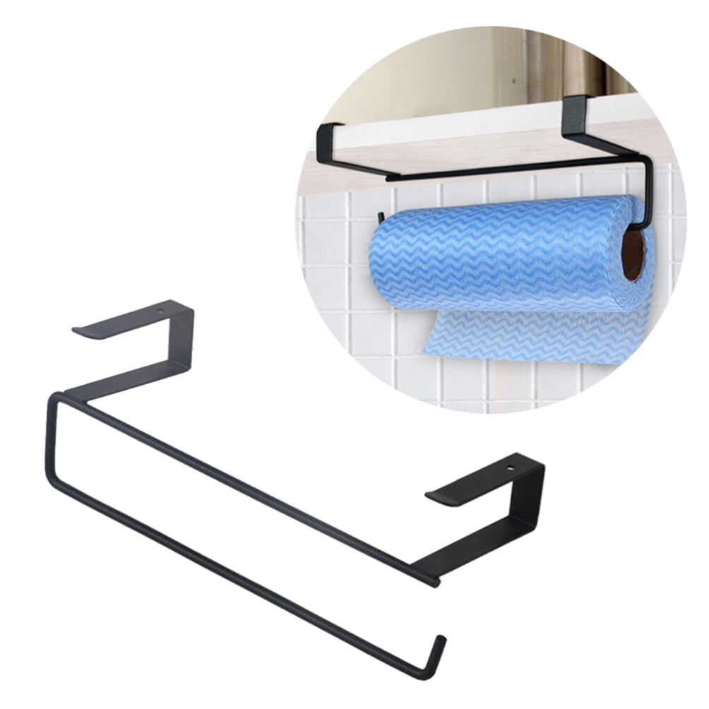 MAGICLULU Paper Towel Hanger Holder Metal Kitchen Roll Paper Holder Under Cabinets Shelf Tissue Hanger Organizer Rack Towel Bar for Kitchen Bathroom Under Cabinet 9.43 x 2.95 x 2.75Inch