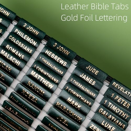 Image of UPAFEXXI-Leather Bible Tabs for Women and Men, Gold Foil Lettering