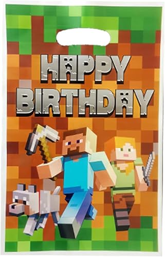 30pcs Pixel Fiesta de Cumpleaños Bolsas de Regalo Bolsas de Dulces Bolsas de Goody Pixel Fiesta de Cumpleaños Suministros Decoraciones (1)