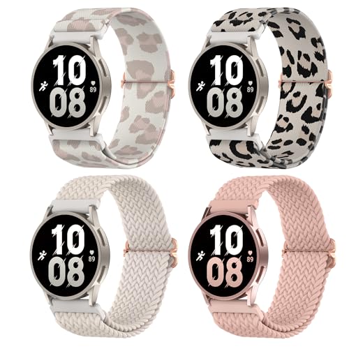 Delidigi 20mm Nylon Geflochtenes Armband Kompatibel mit Samsung Galaxy Watch 7 6 5 4 FE 40mm 44mm/6 Classic 43mm 47mm/5 Pro 45mm/4 Classic 42mm 46mm/3 41mm/Active 2/Gear Sport Atmungsaktiv Elastisch