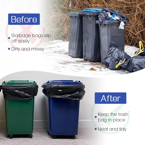 AOZUO 3 Stück Mülleimer Gummibänder, Passend für 13–30 Gallonen Elastisch Mülltonnen Bänder, zum Befestigen und Binden von Mülleimern für Zuhause Büro Schule Küchentische (Schwarz)
