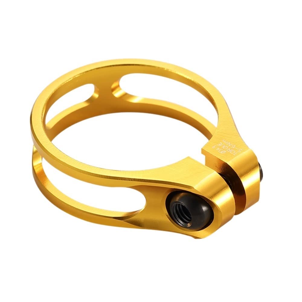 Bike Seat Clamp Bike Bicycle Seat Post Clamp Aluminum Alloy Cycling Saddle for 27.2/30.8/31.6mm BIK Seatpost(Golden Black 31.8)