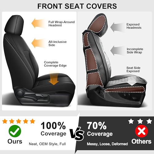 Image of AOMSAZTO Custom Fit Seat Covers for Toyota bZ4X XLE,Limited 2023 2024 2025 2026 Full Set Waterproof Faux Leather Cover Seat Set Interior Accessories Cushion Protector Breathable Seat Cover Sets Black