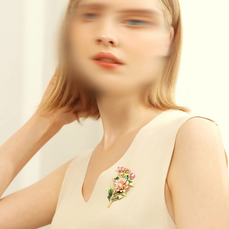 Bunte Gänseblümchen-Blumenstrauß-Broschen aus Metall, Blumen, Hochzeiten, Bankett, Broschennadeln für Frauen als Geschenk