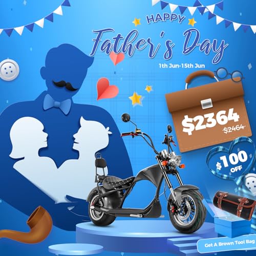 eAhora M1 2-Seater (2025 Upgrade) Electric Motorcycle for Adults, 2000W Motor, 37MPH High Speed, 40 Mile Range, 60V 30Ah Battery, Full Suspension & Dual Hydraulic Brakes, Street Legal