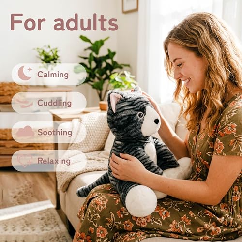 Image of Niuniu Daddy Weighted Stuffed Animals, 14 in 3.5 lbs Cat Plush Toy Lap Pad