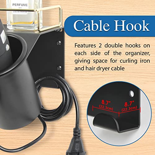 image for J JACKCUBE DESIGN Hair Dryer Holder Wall Mount Bathroom Vanity Hair St