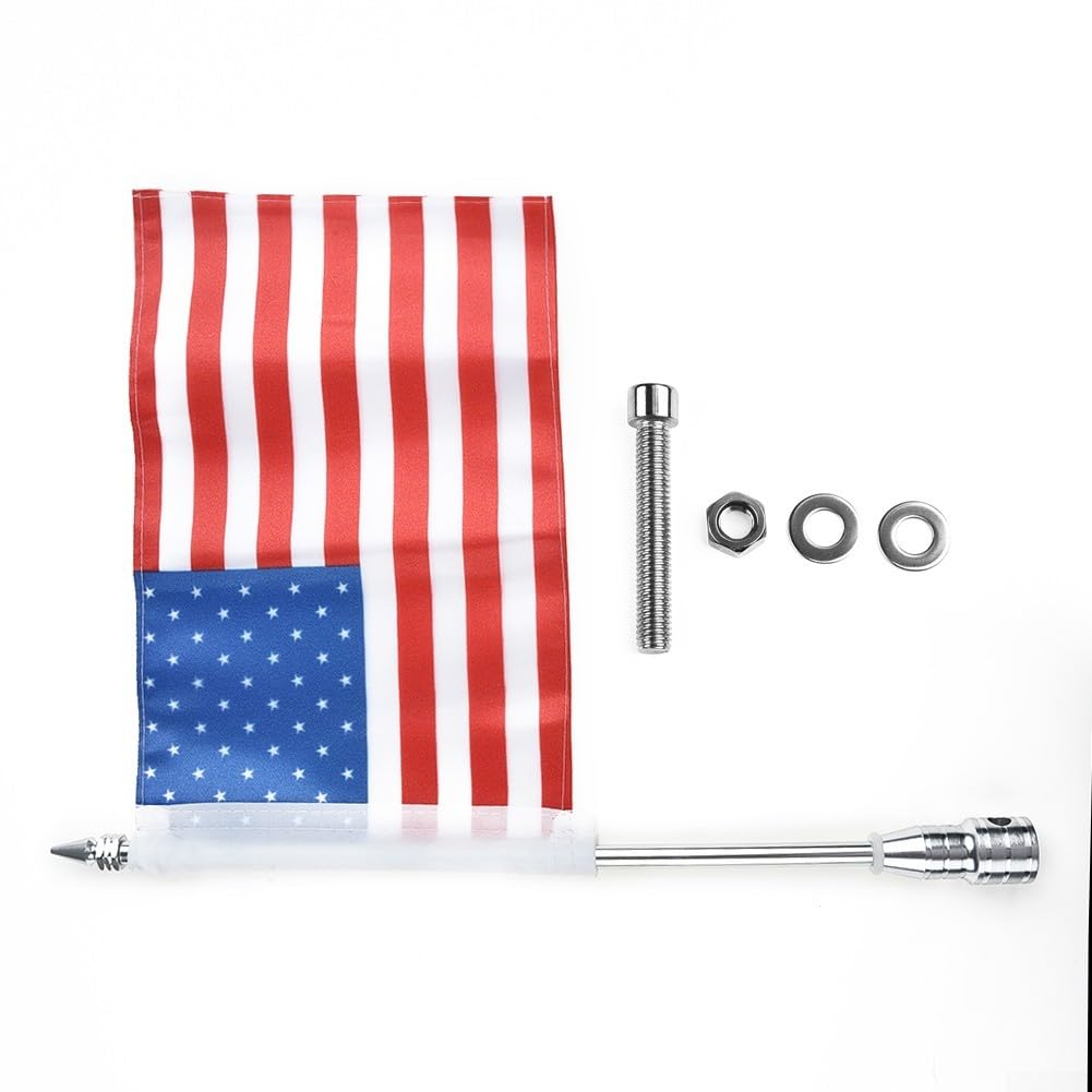 Dolvitrny For American Flag Motorcycle Accessory with Mount, For Durable Polyester Flag and Galvanized Pole, Motorbike Rear Rack Flag Holder for GL1800 and Touring Bikes