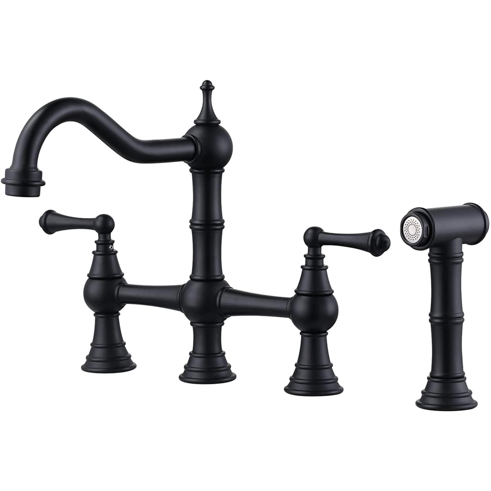 ZYCHSJXA Black B Kitchen Faucet Bridge with Side Sprayer for Sink Water Tap