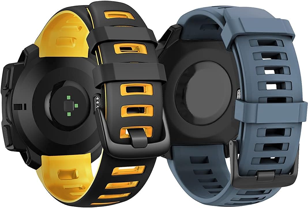 ANCOOL Compatible with Garmin Instinct Bands Navy Blue and Black Bundle