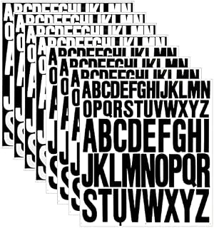 8 Sheet Capital Letter Stickers, Self Adhesive Alphabet Stickers Waterproof Stick On Letters Vinyl Alphabet Stickers for Scrapbooking Crafts Poster Window Car Sign (White+Black)