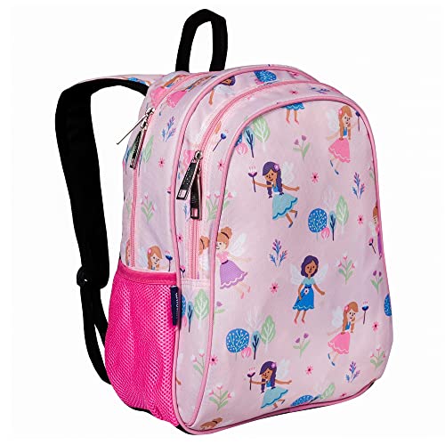Image of Wildkin 15 Inch Backpack for Kids, Fairy Garden | Ages 5-10, padded straps, side water bottle pocket - coordinates with matching Wildkin lunch boxes