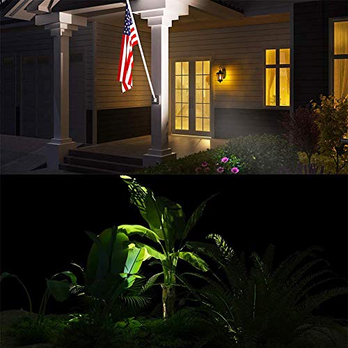 Edishine Led Outdoor Spotlight Waterproof, Dusk To Dawn Spot Lights Outdoor, 120V 12W 1200Lm 4000K Plug In Landscape Light For Outdoor Decorations, Flag, Trees, 3 Ft Extension Cord, 2 Pack #TOP5