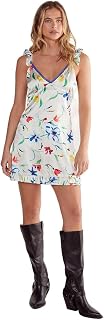 Nasty Gal Women's Satin Floral Lace Trim Ruffle Mini Dress
