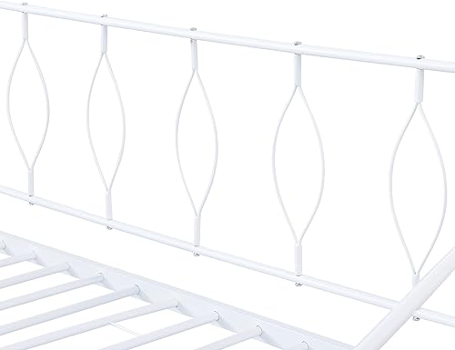 Miniatura 50 de Sofá cama de metal de tamaño matrimonial con nido ajustable de tamaño individual, nido plegable portátil, soporte de listones de metal, cama Negro