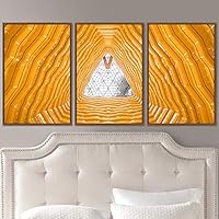3 Piece Framed Canvas Wall Art Abstract Cool Line Canvas Prints Home Artwork Decoration for Living Room,Bedroom - 16