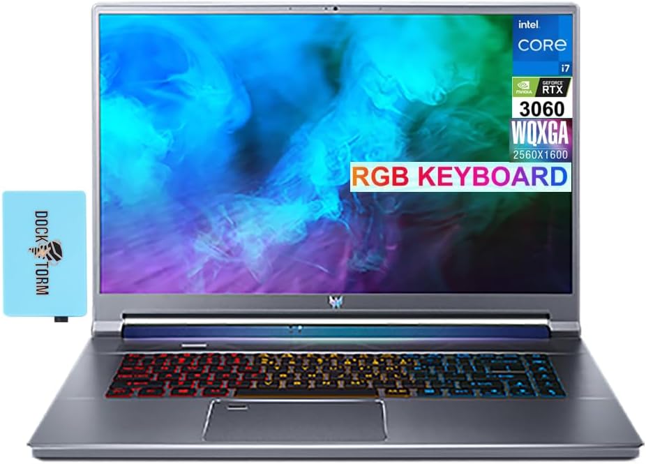 acer Predator Triton 500 SE 16.0" 165 Hz WQXGA Gaming Laptop (Intel i7-11800H, RTX 3060 6GB, 64GB RAM, 2x8TB SSD (16TB), RGB Backlit KB, Thunderbolt 4, Killer WiFi 6, BT, Webcam, Win10P) w/Hub