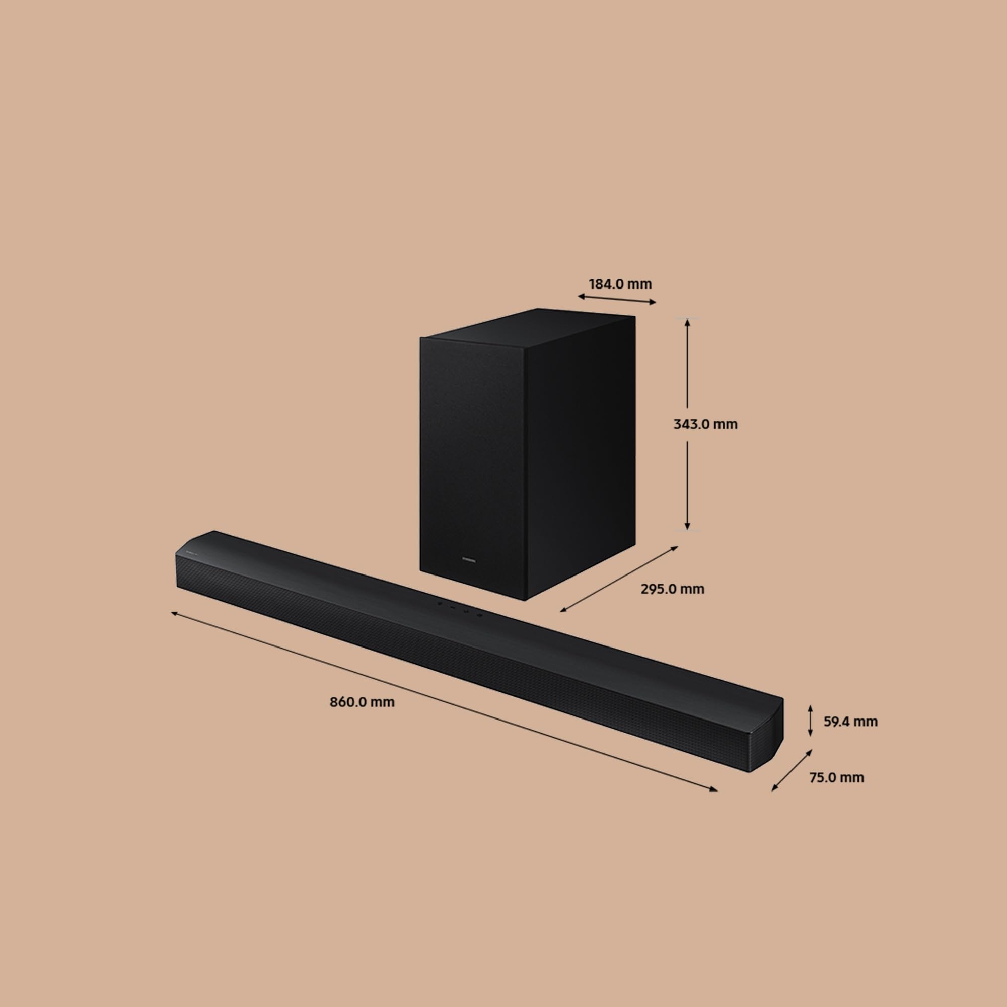 Samsung Soundbar HW-B650D/ZF Serie B, 4 Lautsprecher, Wireless Dolby 5.1ch, 3.1-Kanal-Audio, Surround Sound Expansion, kompatibel mit Alexa und Google Assistant, Black 2024