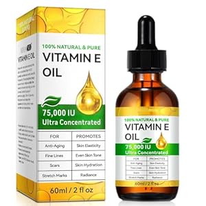 Pure Vitamin E Oil for Skin,Vitamin E Body Oil,Natural Skin Oil for Shrink Pore,Face & Hair,Soft Skin Tone & Hydrating for Sagging Skin,Moisturizing Face Serum,Easy to Absorb