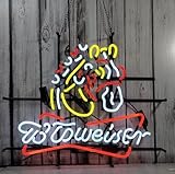 Neon Signs Beer Bar Club Bedroom Budweiser Bud Light Neon Signs for Office Hotel Pub Cafe Birthday Party Man Cave Neon Light Art Wall Lights 24 X 20 Inches