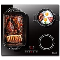 Plaque De Cuisson Induction 4 Foyers 6000W L59xP52cm Commande Tactile 9 Niveaux De Puissance Minuterie Ciarra