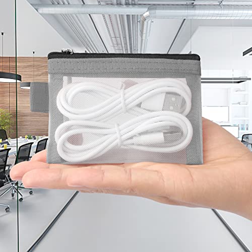 Classycoo Mini Zipper Mesh Bags 5 Pack, 3" X 4.3" Nylon Small Zipper Mesh Pouch Key Holder, Coin Purse, Card Holder, Portable Travel Makeup Cosmetic Mesh Zipper Bags For Lipstick, Earphone, Credit Card, Id Card #TOP6