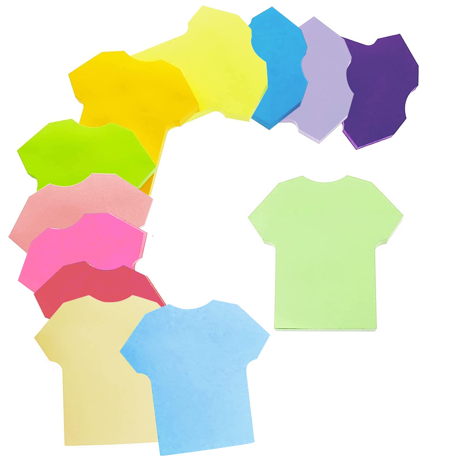 Sticky Notes, 600 Sheets 12 Colors Super Sticky Notes Pad, Self-Stick Note Pads, Message Note Refrigerator Sticky Notes for Office Home School Meeting (Clothing Shape 70x70mm) — image 1