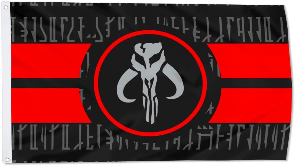Mandalorian flag banner 3x5ft (Text)