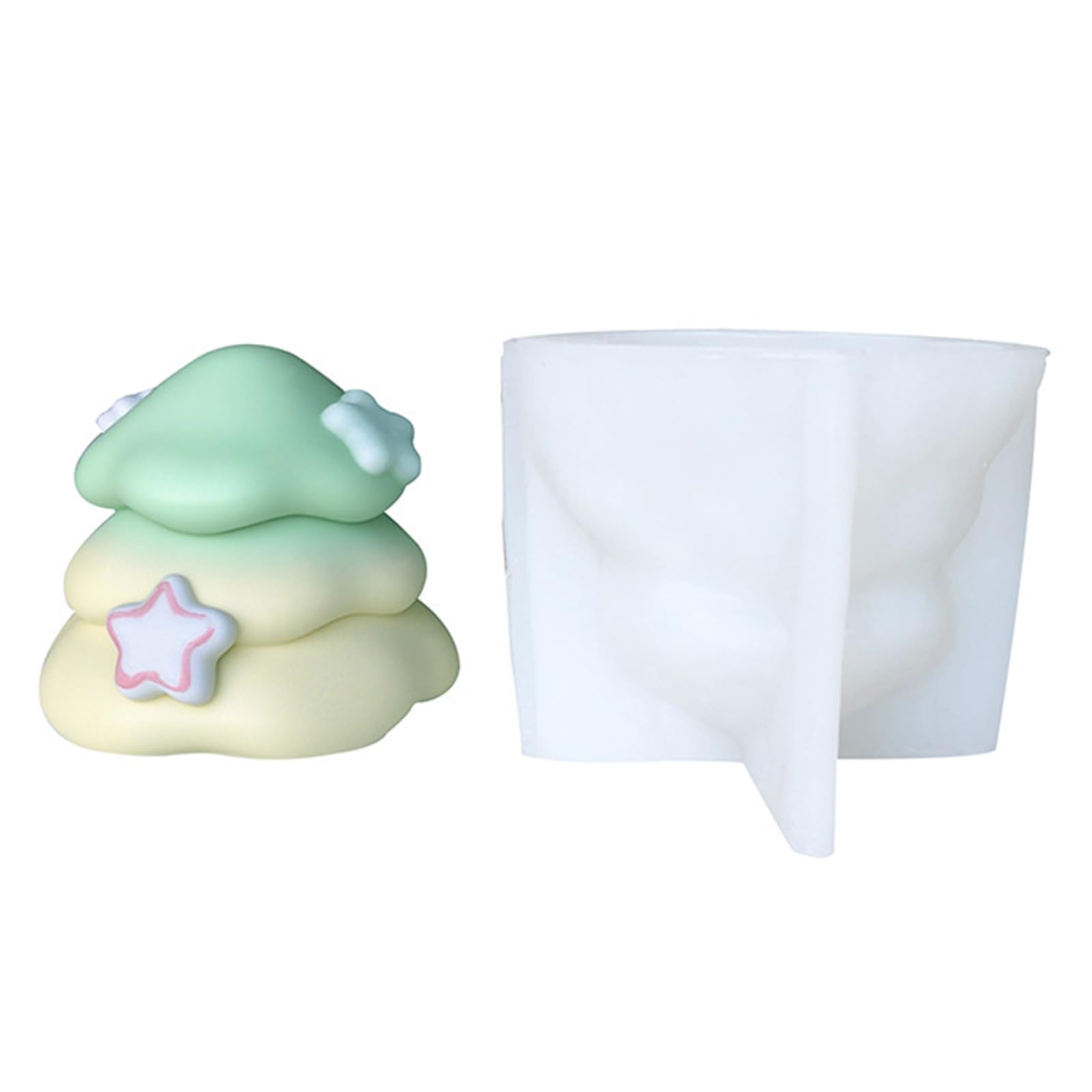 Kalttoy Cloud Christmas Tree Shape Silicones Silicone Mold for Making Soap Home Decoration Christmas Tree Mold Craft