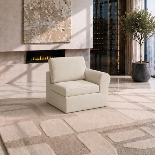 Image of Maywish Sectional Boneless Couch for Living Room, Right Arm Module, Beige
