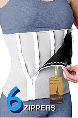 UTRAX 25"-45" Waistline Neoprene 6 Zipper Adjustable Weight Loss Slimming Belt Waist Trimmer